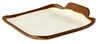 Tanier CROCKER, z melamínu, bielo - hnedý, 14x13x2.5 cm | APS 84567