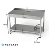Nerezový pracovný stôl s policou 100x60x85 cm | FORGAST