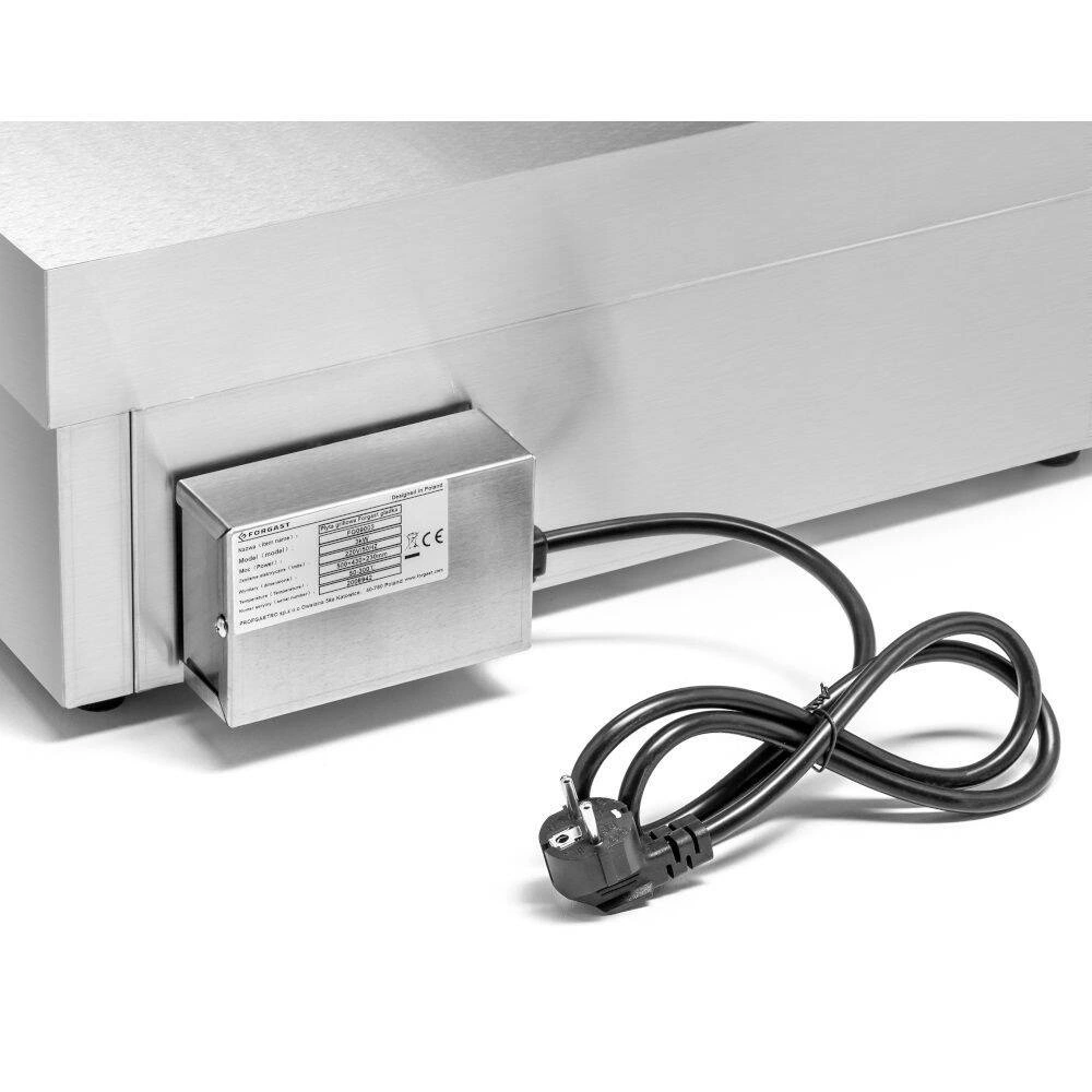 Elektrický grilovací plát, hladký, 50x35 cm, 3 kW | FORGAST FG09103