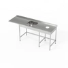Nerezový stôl s drezom s 1 miskou, priestorom na umývačku riadu a vývodom na odpad 190x70x85 cm | FORGAST