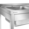 Nerezový stôl s 2-komorovým drezom 100x60x85 so skrutkami | FORGAST FG15335