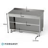 Nerezový 2-policový pracovný stôl 80x70x85 cm | FORGAST