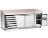 Chladiaci stôl na pizzu 2-dverový so zásuvkami 428 l | FORGAST FG07204