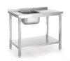 Stôl s umývadlom s 1 miskou a policou, 80x60x85 cm | HENDI 817001