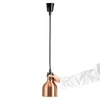 Medená ohrievacia lampa na jedlá, valcová 0,25 kW, nastavenie výšky 60-180 cm | FORGAST FG03340