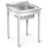 Nerezový stôl s jednokomorovým drezom 60x60x85 so skrutkami | FORGAST FG15334