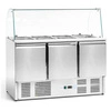 Chladiaci stôl 3-dverový šalátový 400 l, so skleneným nadstavcom | FORGAST FG07104