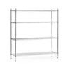 Skladací skladový regál z chrómovanej ocele, 4 police, 152x45,5x180 cm | FORGAST FG15134