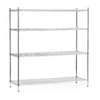 Skladací skladový regál z chrómovanej ocele, 4 police, 152x61x180 cm | FORGAST FG15139