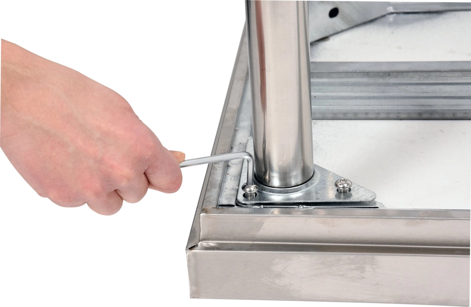 Pracovný stôl z nehrdzavejúcej ocele s policou 100x70x85 cm | YATO YG-09031