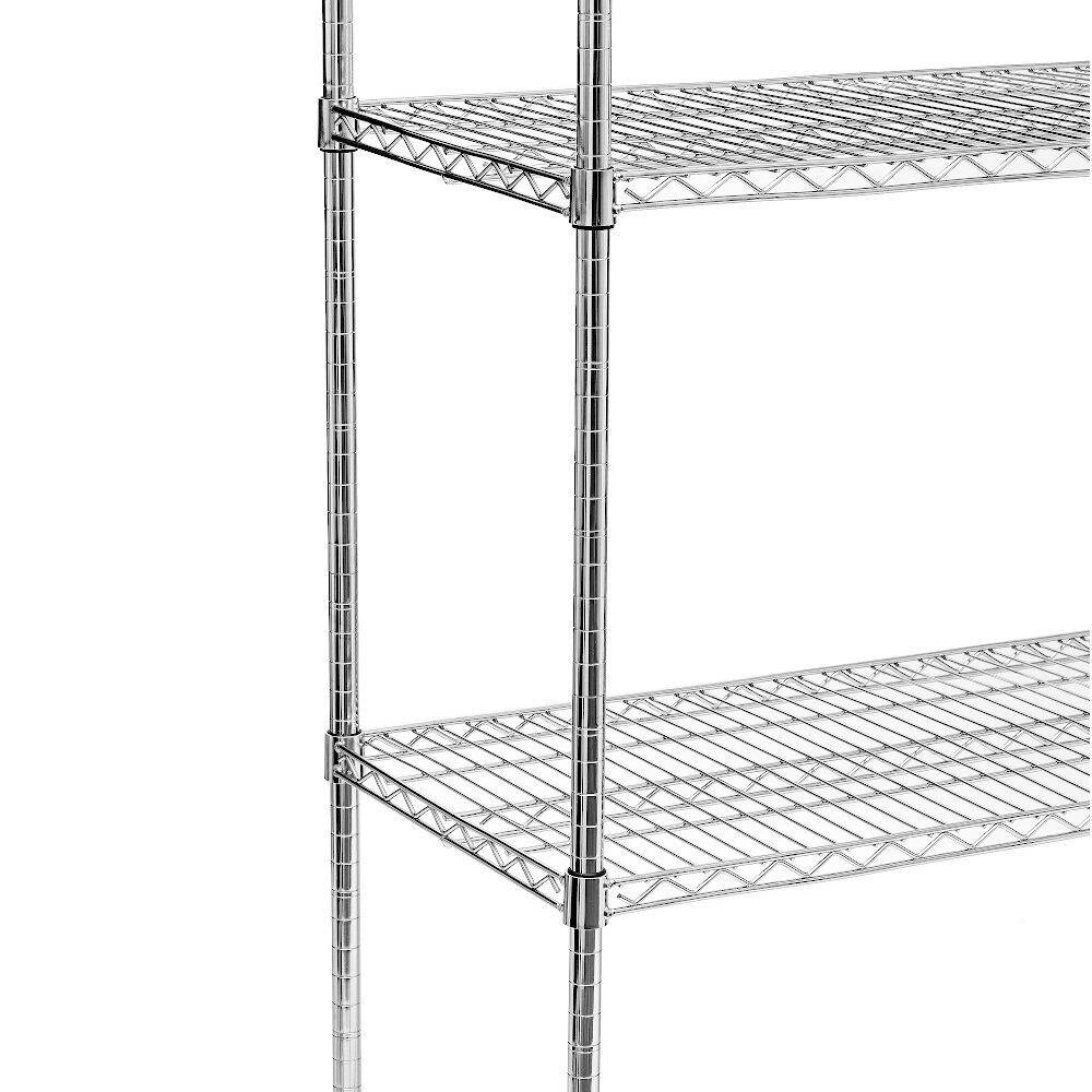 Skladací skladový regál z chrómovanej ocele, 4 police, 152x61x180 cm | FORGAST FG15139