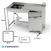 Nerezový stôl s umývadlom s 1 miskou a skrinkou 170x70x85 cm | FORGAST