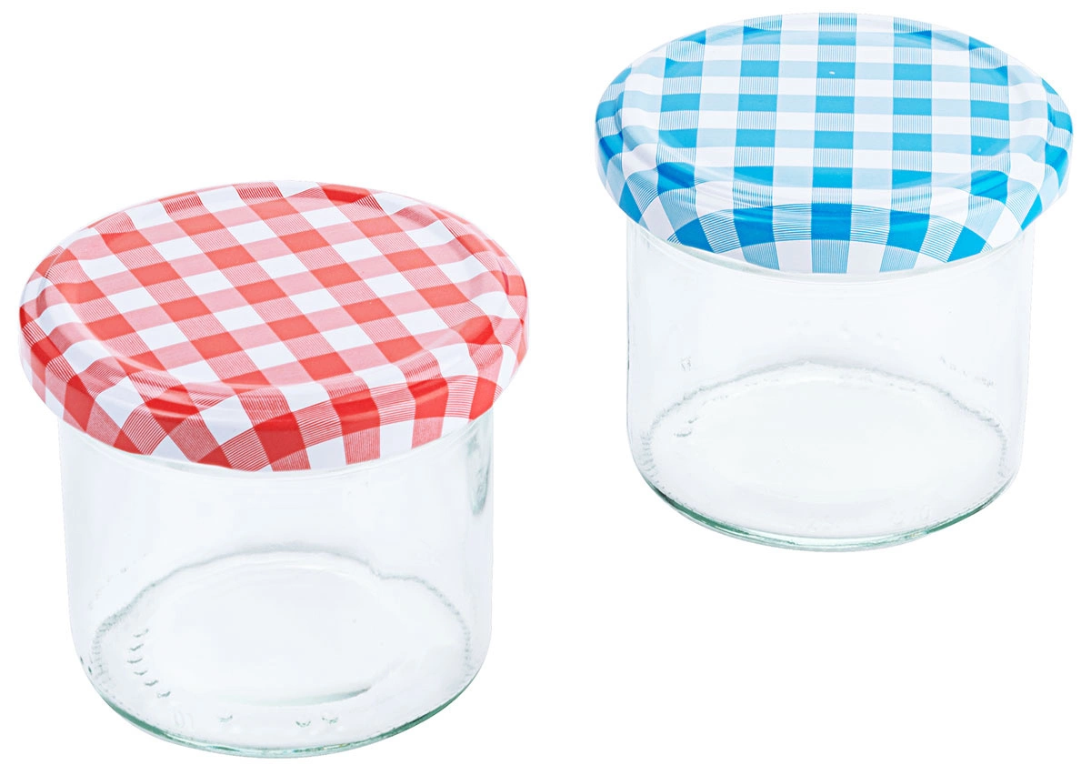 Sklenené poháre s viečkom 120 ml, sada 12 kusov, výška 5,5 cm | CONTACTO 2705/120