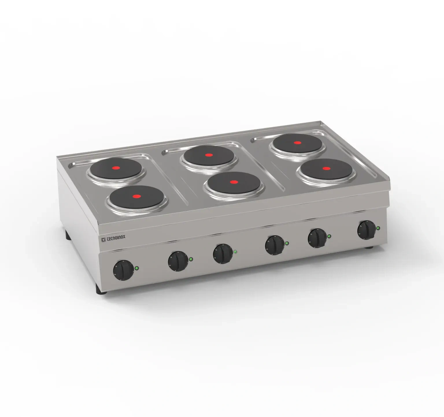 Kuchynský elektrický sporák 6-platňový stolný, 12 kW, 400 V | TECNOINOX 1160046