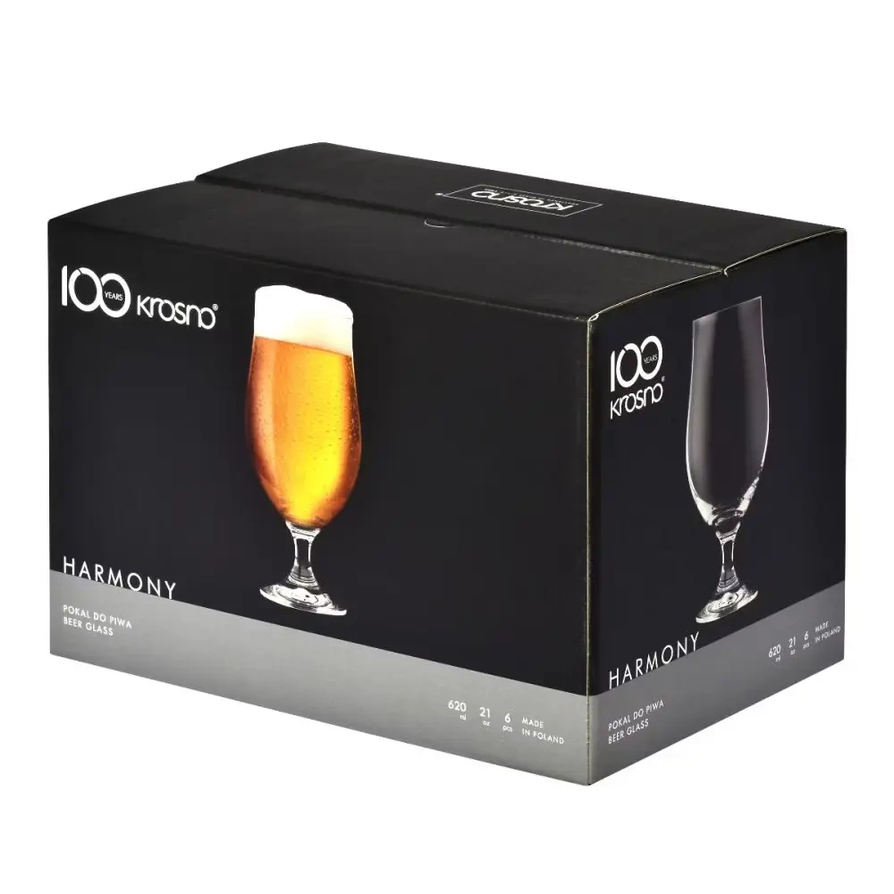 Poháre na pivo typu ležiak, Harmony 620 ml, sada 6 kusov | KROSNO GLASS F750594050028730