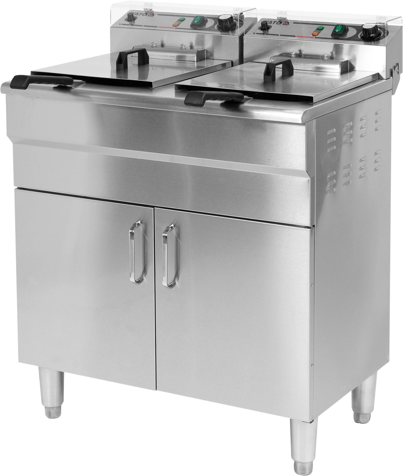 Elektrická fritéza 2-komorová so skrinkou a výpustnými kohútikmi 2x11,5 l | YATO YG-04638