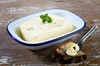 Miska ENAMELWARE, smaltovaná, biela s modrým lemovaním, 18x13,5x4 cm, 350 ml | APS 40668