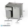Pracovný stôl z nehrdzavejúcej ocele so skrinkou a zásuvkou 140x60x85 cm | FORGAST