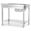 Nerezový stôl s ľavým drezom s 1 miskou a policou 120x60x85 so skrutkami | FORGAST FG15337
