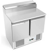Chladiaci stôl 2-dverový šalátový 257 l, s nerezovým nadstavcom | FORGAST FG07402