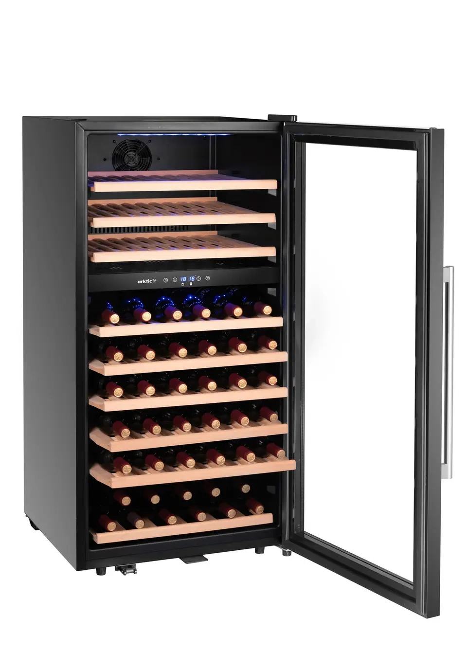 Chladnička na víno, 2-zónová, 91 fliaš, čierna, 230 l, 9 políc | ARKTIC 237113