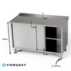 Pracovný stôl z nehrdzavejúcej ocele so skrinkou 140x70x85 cm | FORGAST