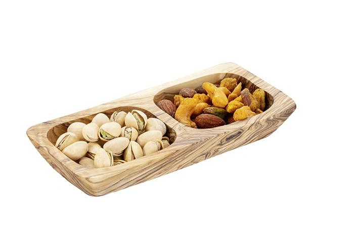 Miska OLIVE z olivového dreva, dvojitá, 17.5x8.5x2.5 cm, 150 ml | APS 1014