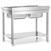 Nerezový stôl s 2-komorovým drezom s policou 120x60x85 so skrutkami | FORGAST FG15340
