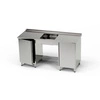 Nerezový stôl s 1-drezom a 2 skrinkami 140x60x85 cm | FORGAST