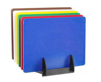 Sada 6 krájacích dosiek HACCP 45x30 cm so stojanom na dosky | HENDI 825686