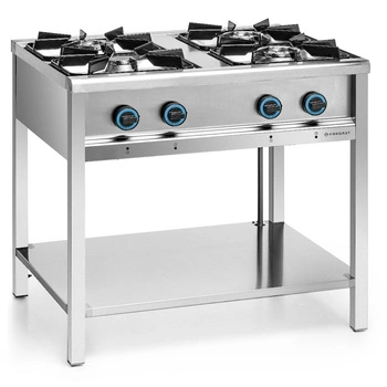 Gastronomická plynová kuchyňa 4-horáková s dolnou policou, 23,5 kW | FORGAST FG09452