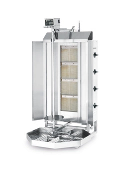 Plynový kebab gril, 4 vykurovacie zóny, 90 cm, 50-80 kg | HENDI 226001