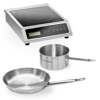 SADA Indukčný varič 3,5 kW s oceľovou panvicou a hrncom FORGAST FG09030K