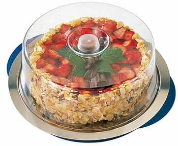 Okrúhly podnos s chladiacou vložkou a pokrievkou, modrý 35x15 cm | APS 9093