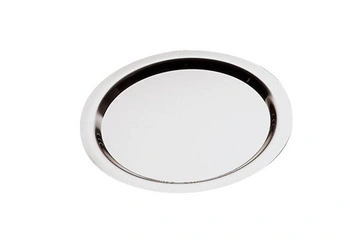 Oválna tácka FINESSE s hladkým okrajom, z nehrdzavejúcej ocele, 32x32x1.2 cm | APS 1332