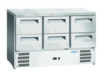 Chladiaci stôl so 6 zásuvkami GN 1/1, 368 l, 136x70x85.5 cm, 3.9 kWh/deň | ARKTIC 236772