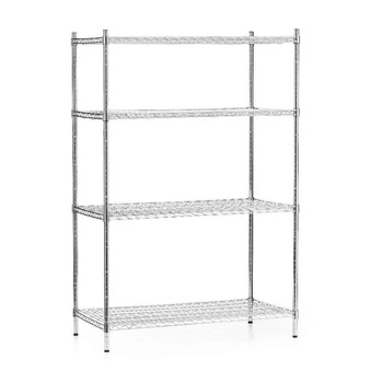 Skladací skladový regál z chrómovanej ocele, 4 police, 106x61x180 cm | FORGAST FG15137