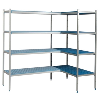 Rohový regál s 5 policami, hĺbka 40 cm 1PD-45+5P-94+10UM | ALUSHELF 40373