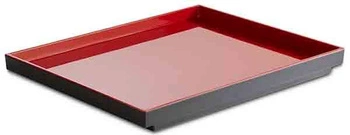 Podnos ASIA PLUS GN 1/2 z melamínu, červeno-čierny, 32.5x26.5x3 cm | APS 15456