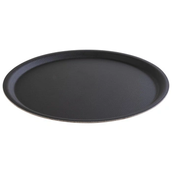 Podnos HAPPY HOUR protišmykový, čierny, priemer 38 cm | APS 511