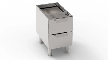 Podstavec so skrinkou s dvoma zásuvkami, Tecno60, Tecno65, , 35x57.5x60 cm | TECNOINOX 116051