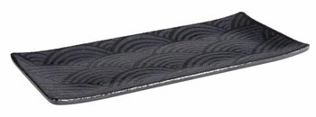 Podnos DARK WAVE, z melamínu, čierny, 23x10.5x1.5 cm | APS 84905