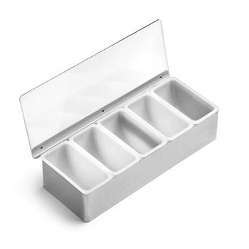 5-dielny zásobník na barmanské prísady, sivý, 37.5x14x9 cm | FORGAST FG11419