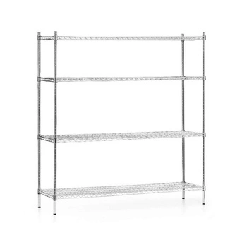 Skladací skladový regál z chrómovanej ocele, 4 police, 152x45,5x180 cm | FORGAST FG15134