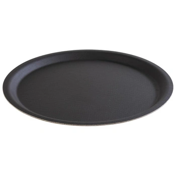 Podnos HAPPY HOUR protišmykový, čierny, priemer 32 cm | APS 510