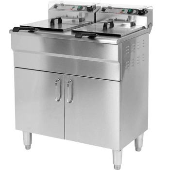 Elektrická fritéza 2-komorová so skrinkou a výpustnými kohútikmi 2x11,5 l | YATO YG-04638