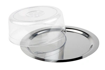 Okrúhly podnos FINESSE, z nehrdzavejúcej ocele s polystyrénovým krytom, 38x12 cm | APS 13382