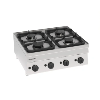 Plynový sporák stolový 4-horákový PC70G/6 Tecno60, 70x60x30 cm, 13,2 kW | TECNOINOX 113002