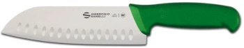Nôž Santoku Supra colore so zúbkami, dĺžka 31 cm, zelený | AMBROGIO SANELLI S350.018G