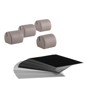 Stojan na karty, sada - 4 stojany a 30 kariet na popis, 3x3x3 cm | APS 71492